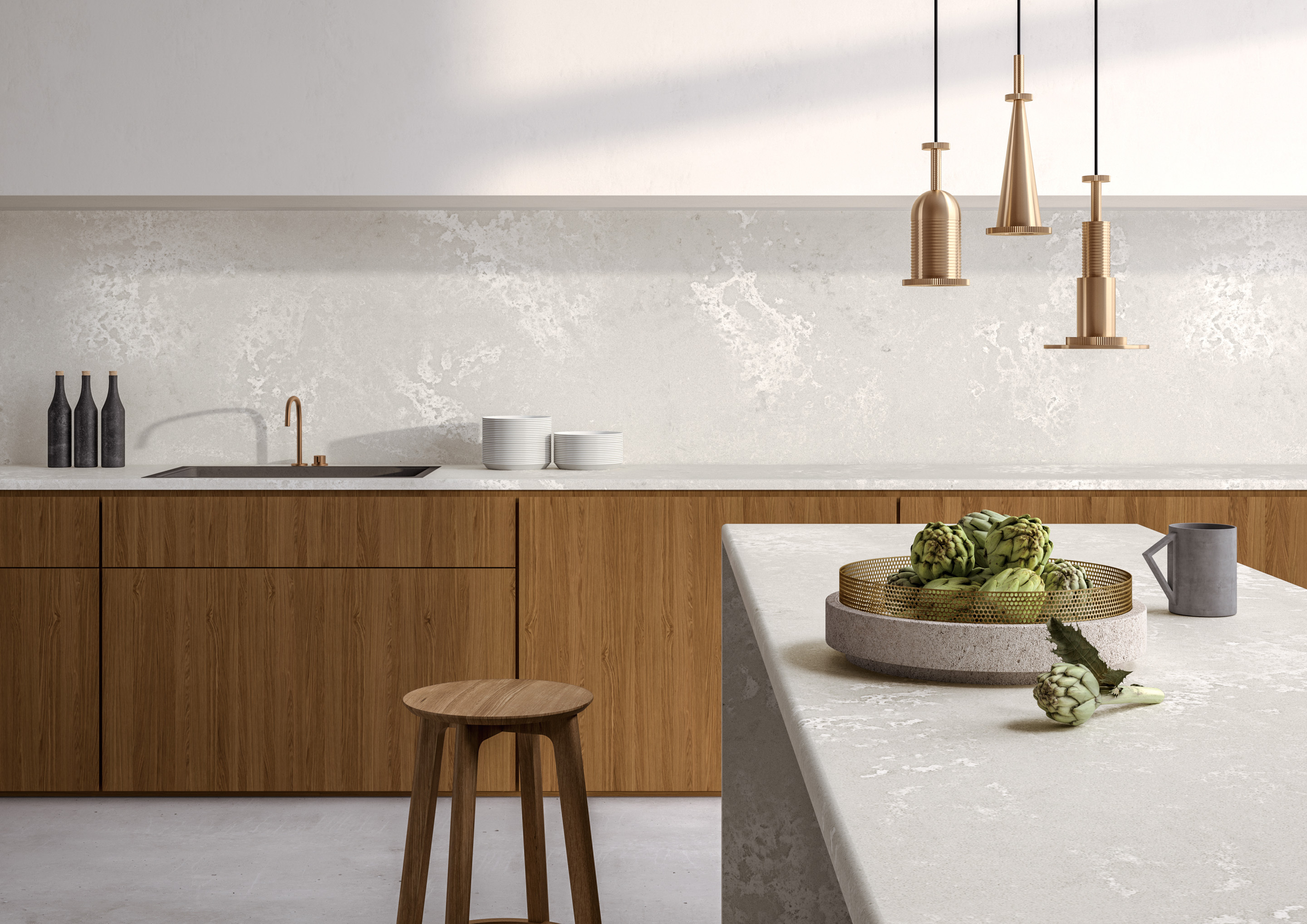 Composiet keukenblad Cloudburst Concrete ASWA Keukens