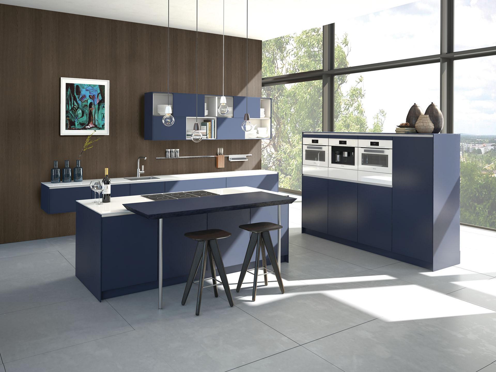 Blauwe keuken Silver Line kleurrijk wit 02
