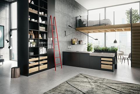 SieMatic Urban zwart keukeneiland met beton keukenblad, ASWA Keukens